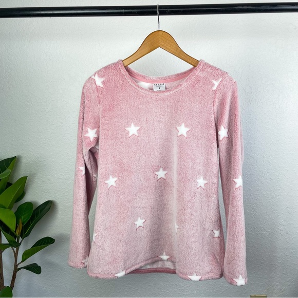 -`♡´- Free! Fuzzy Star Print Soft Pullover Sweater Size S - Picture 4 of 11